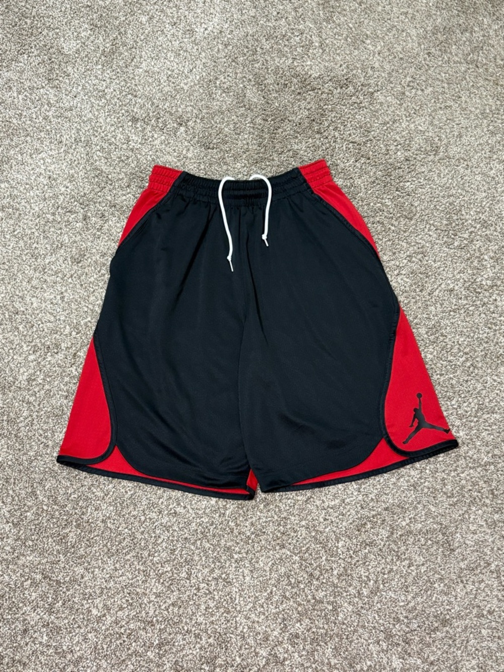 Vintage Air Jordan Shorts Mens Large L Black Red Baggy Dri-fit Basketball Y2K